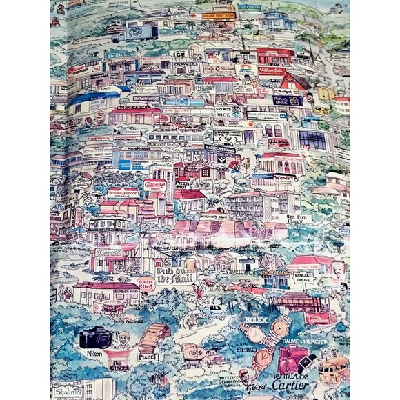 Vintage Freeport Lucaya Grand Bahama Poster Map Print - Picture 7 of 7